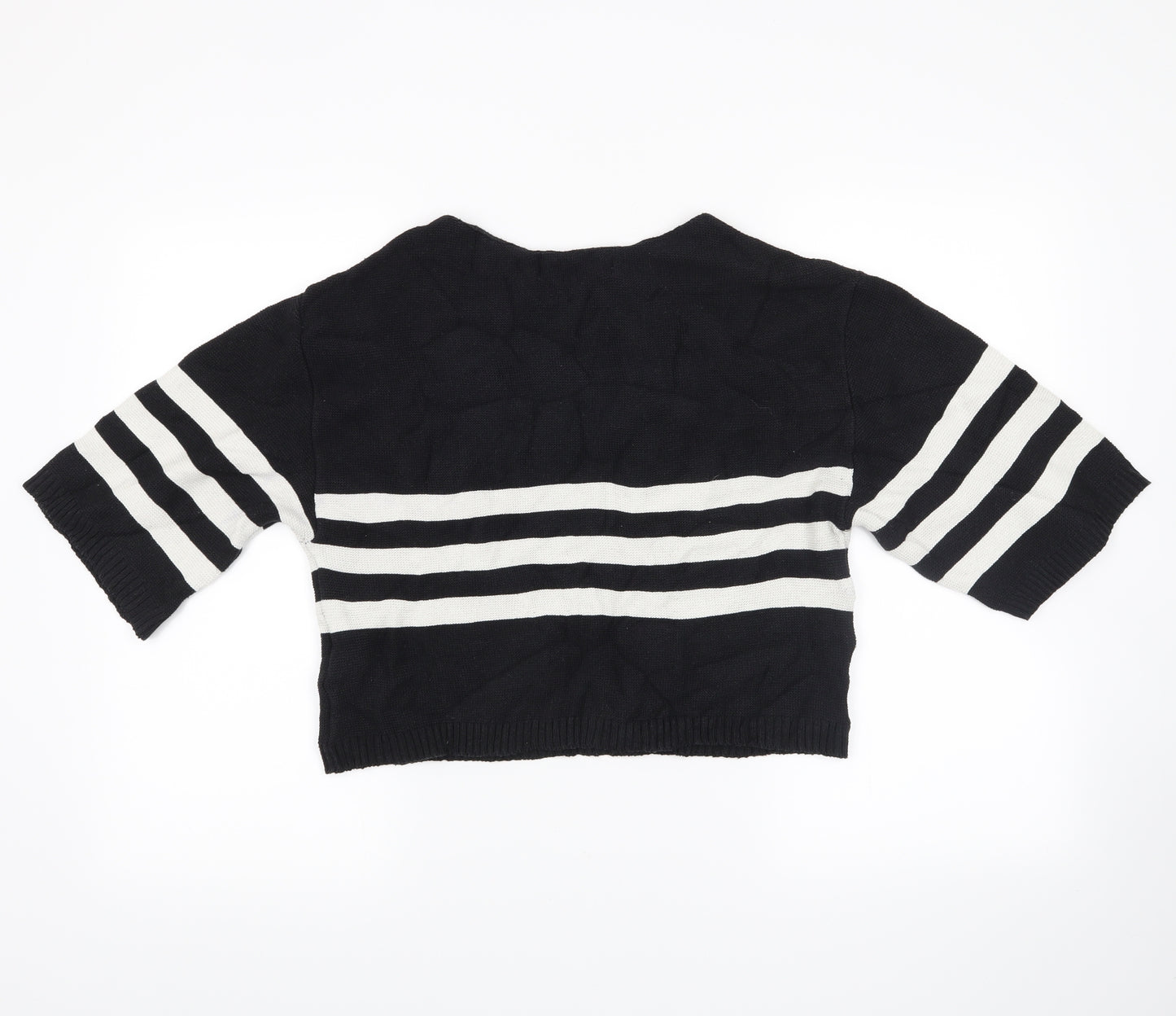 Zara Womens Blue Striped  Pullover Jumper Size M  - cropped jumper