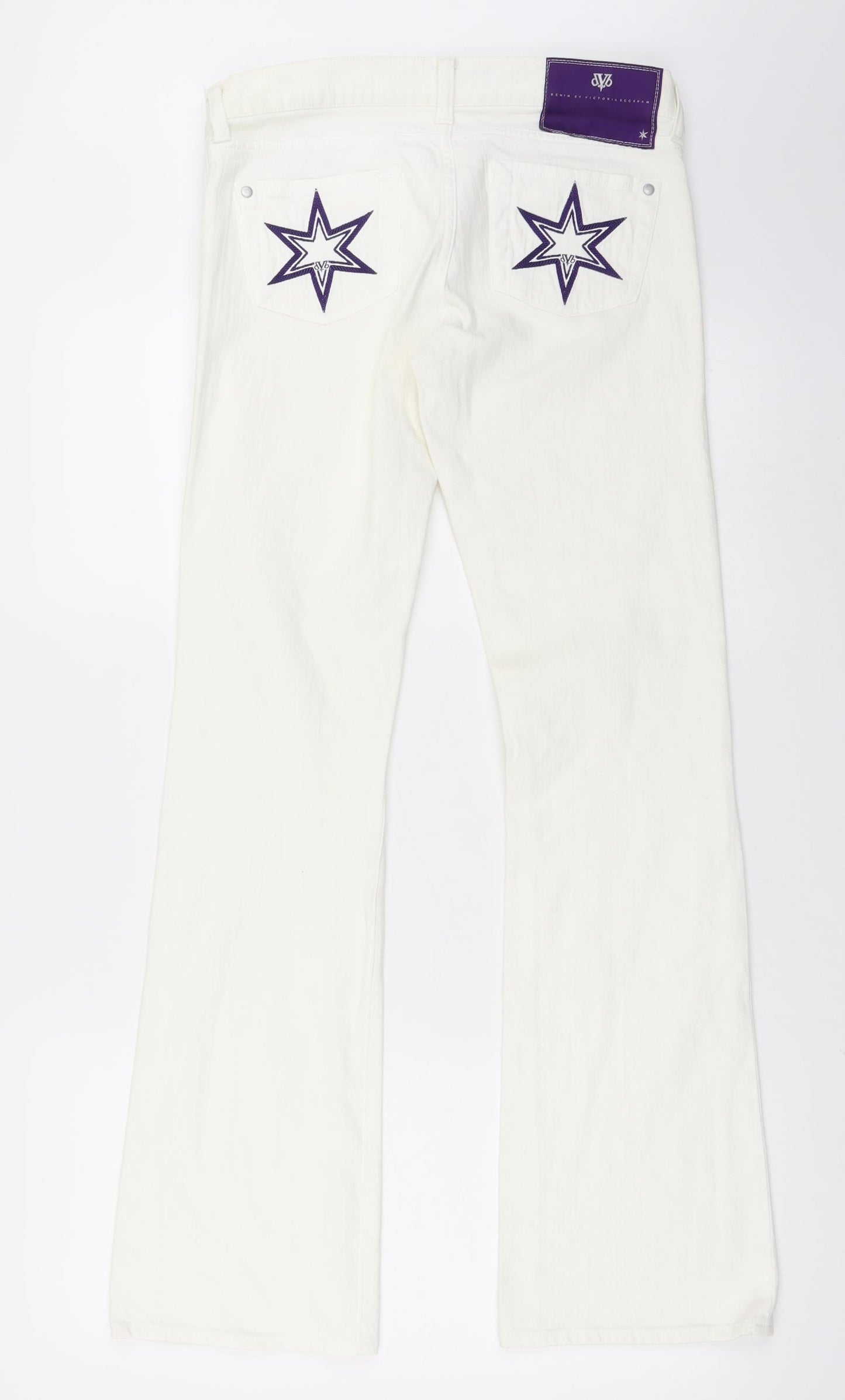 Victoria Beckham Womens White   Bootcut Jeans Size 26 in L34 in