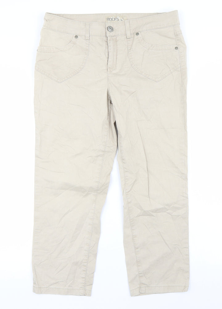 Rocks Womens Beige   Cropped Jeans Size L L23 in