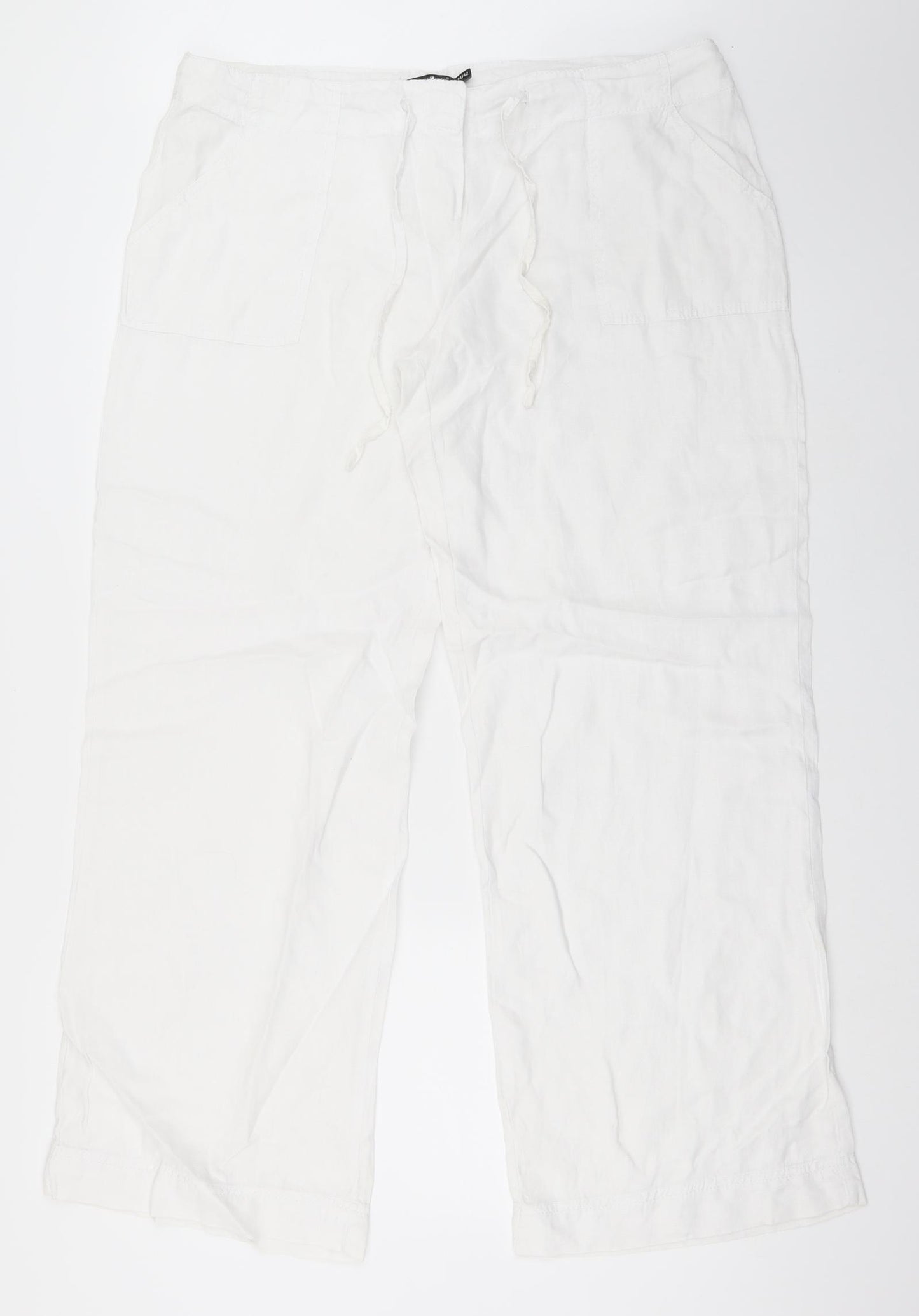 Primark Womens White   Trousers  Size 14 L32 in