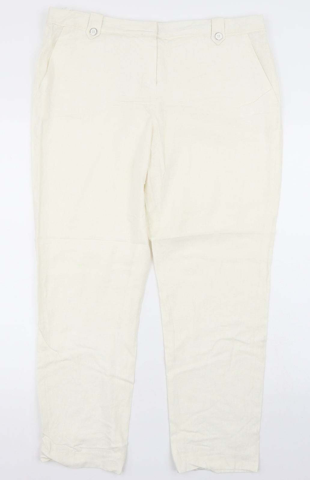 George Womens White   Trousers  Size 16 L27 in
