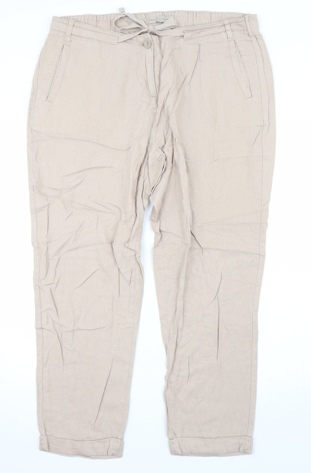 Marks and Spencer Womens Beige   Trousers  Size 16 L29 in