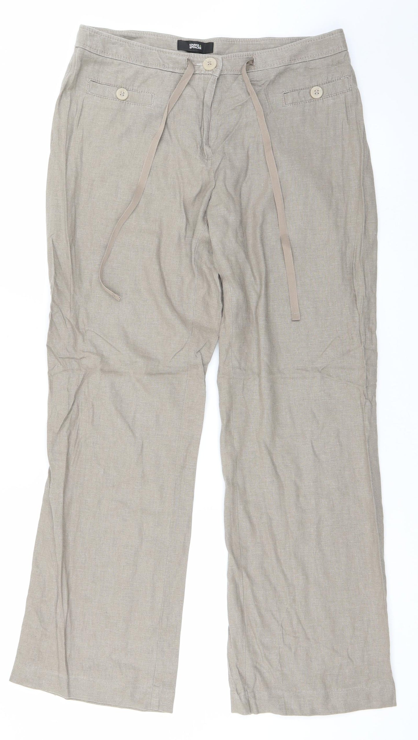 Marks and Spencer Womens Brown   Trousers  Size 12 L29 in
