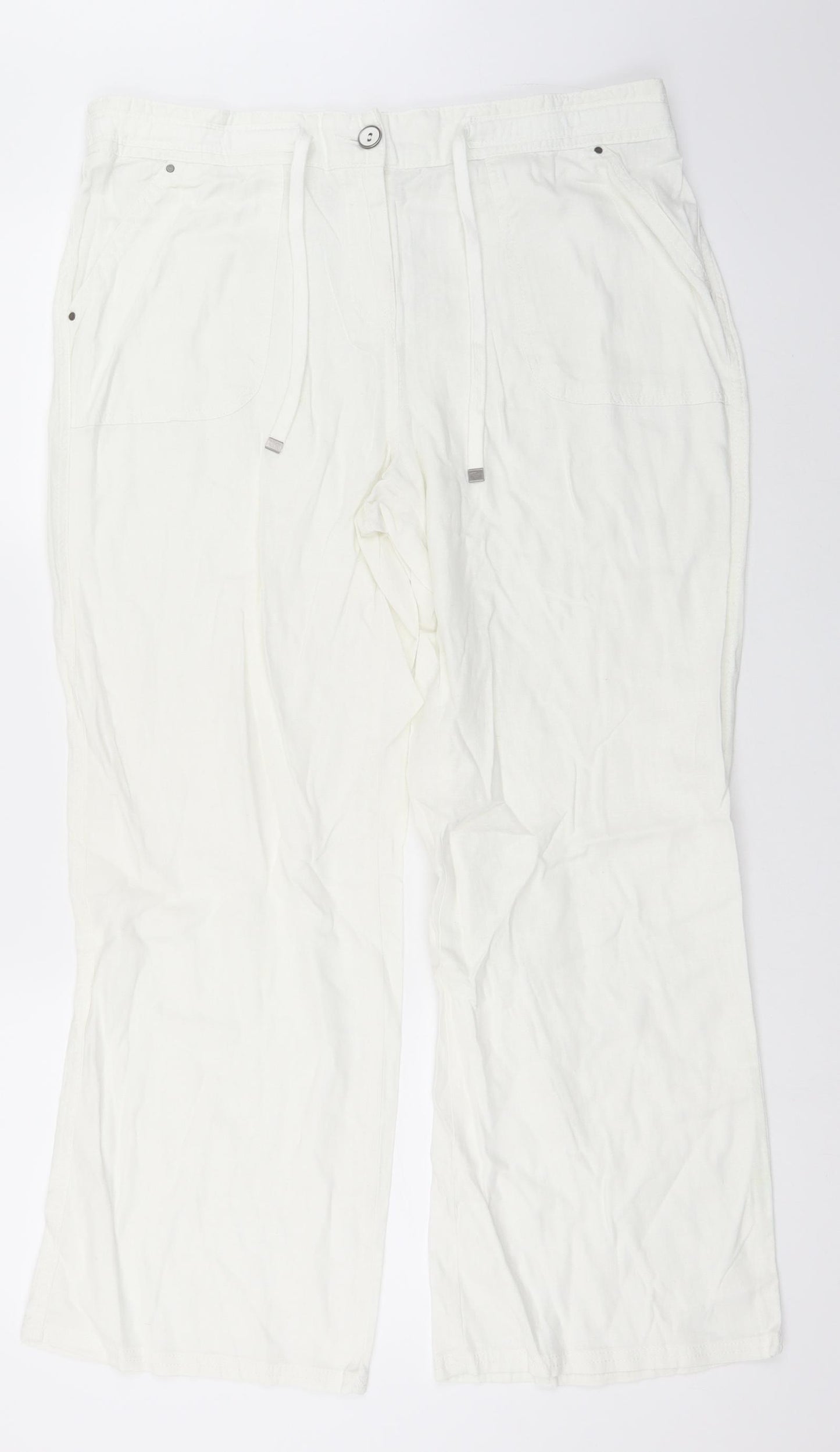 George Womens White   Trousers  Size 14 L27 in