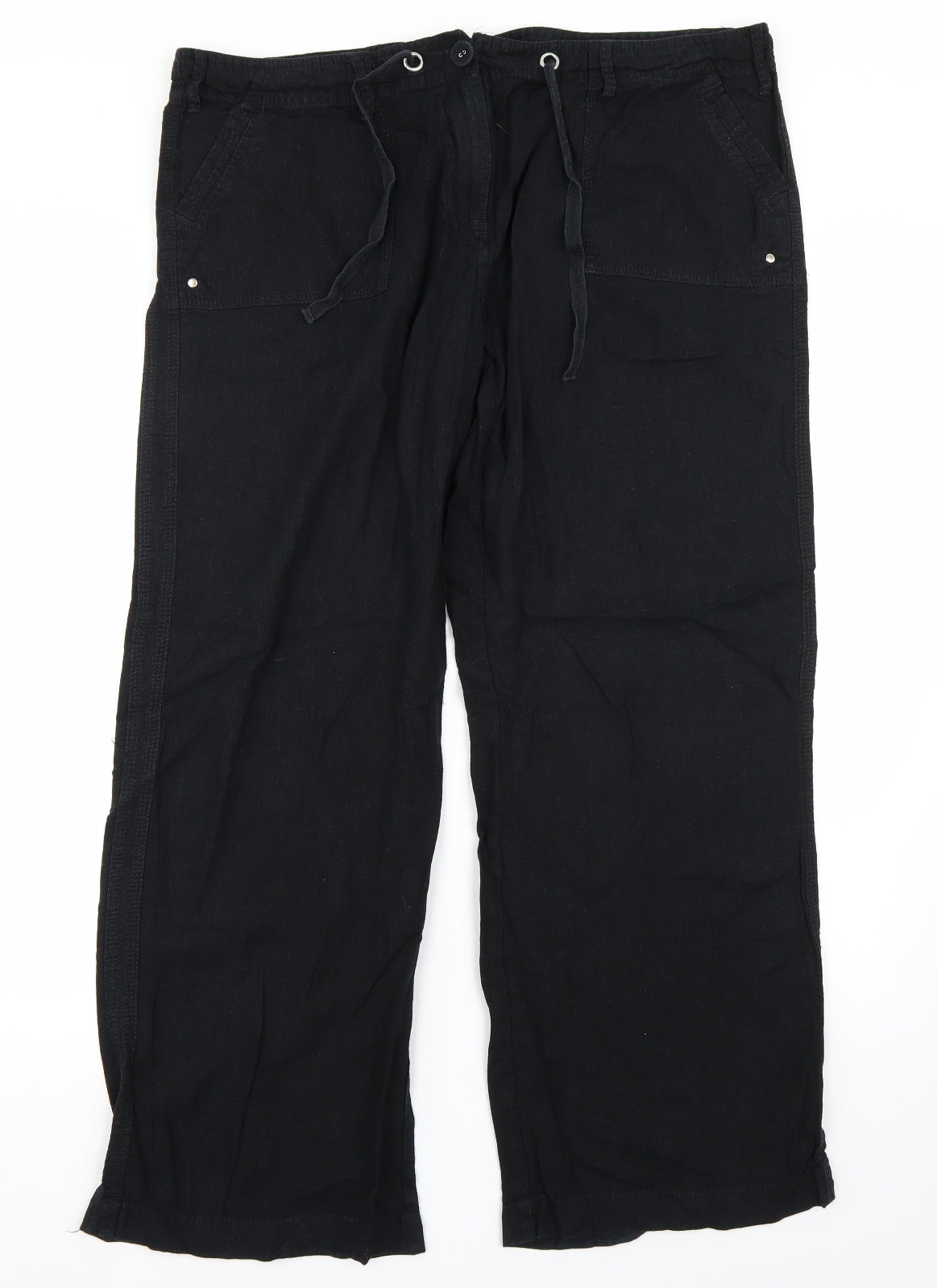 Papaya Womens Black   Trousers  Size 18 L30 in