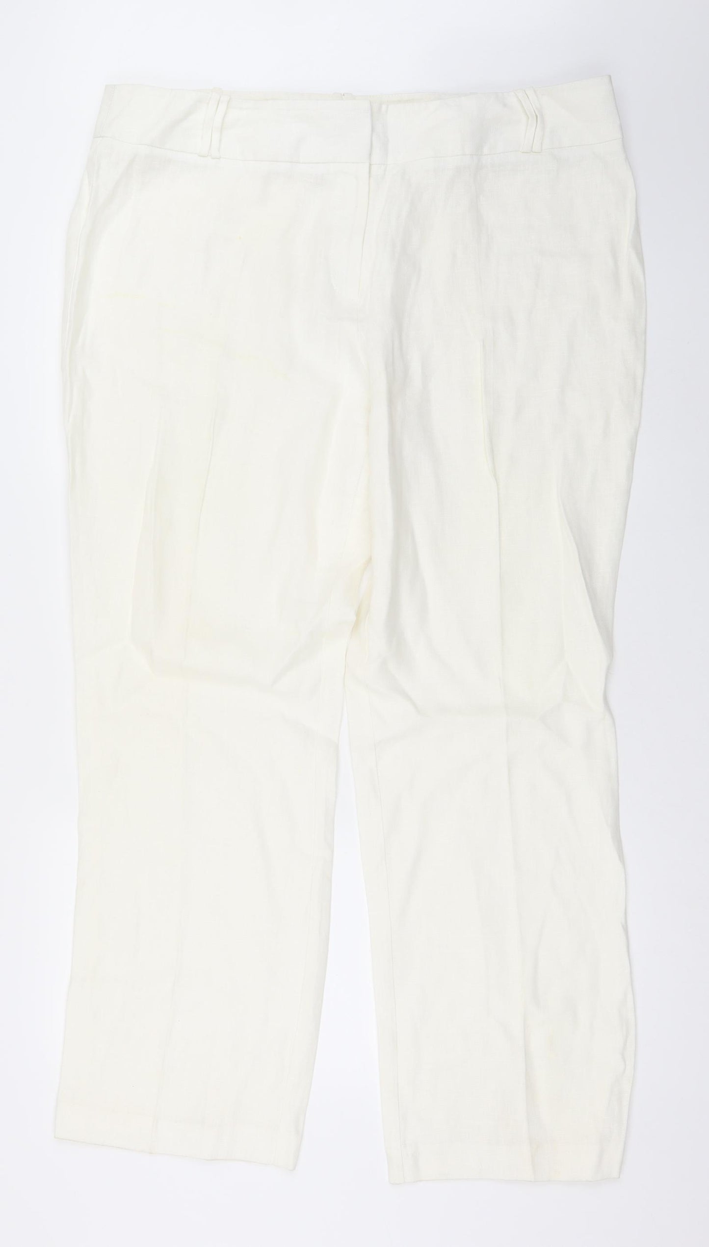 Marks and Spencer Womens White   Trousers  Size 18 L30 in