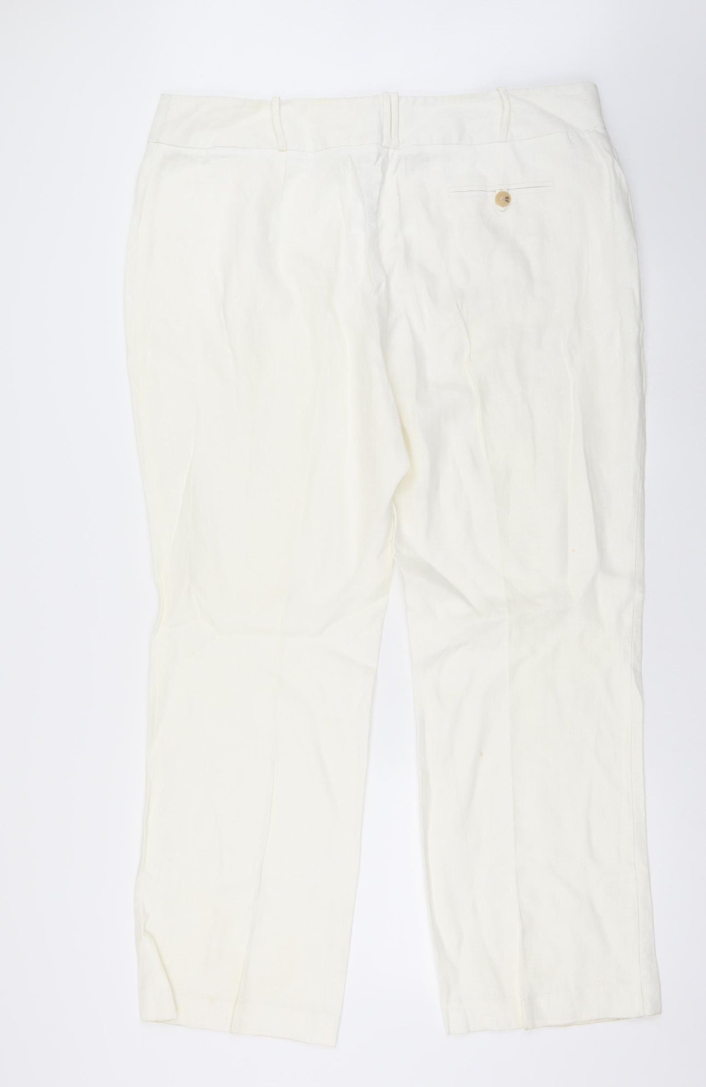 Marks and Spencer Womens White   Trousers  Size 18 L30 in
