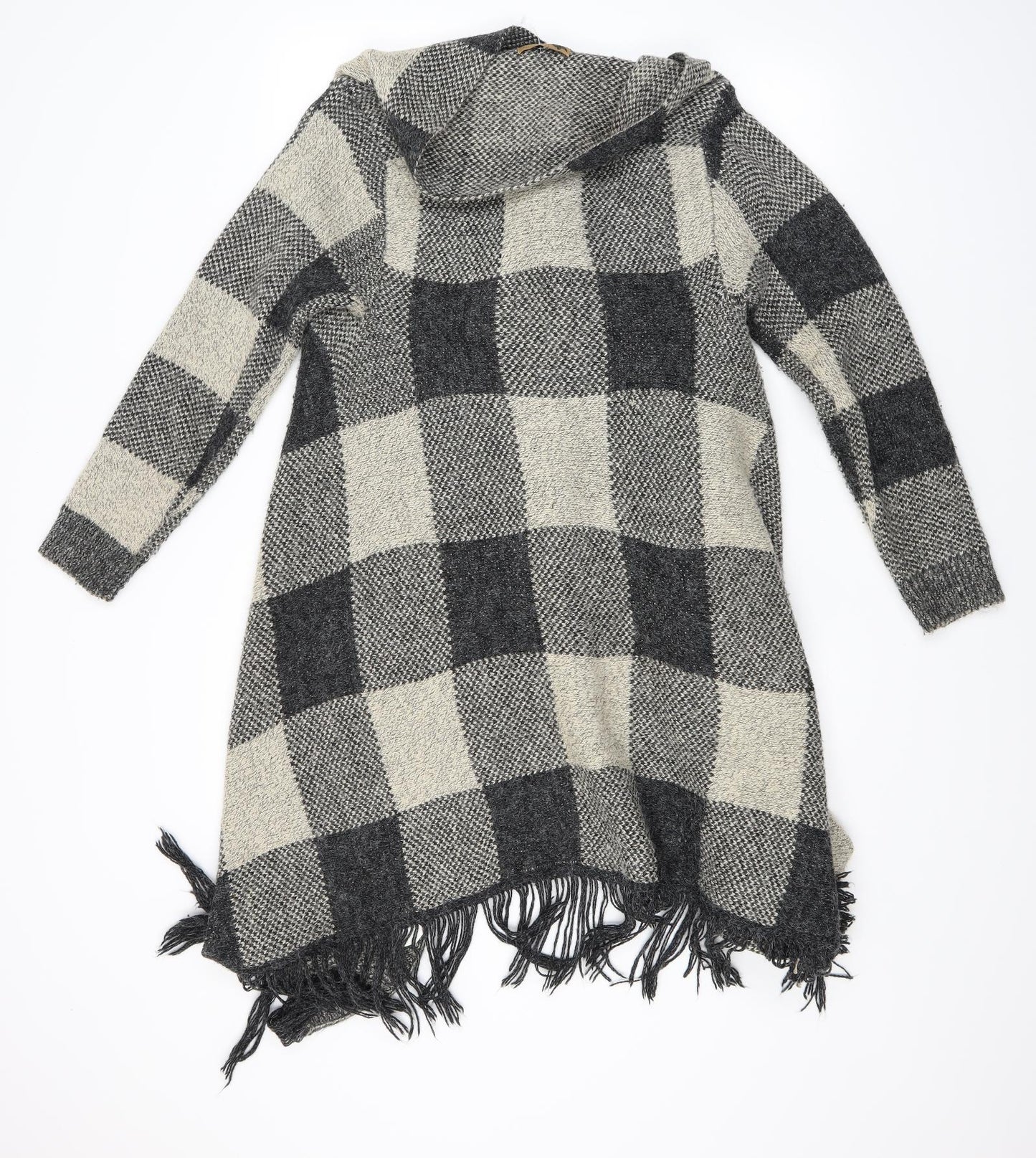 Katsumi Womens Beige Check Knit Cardigan Jumper Size M