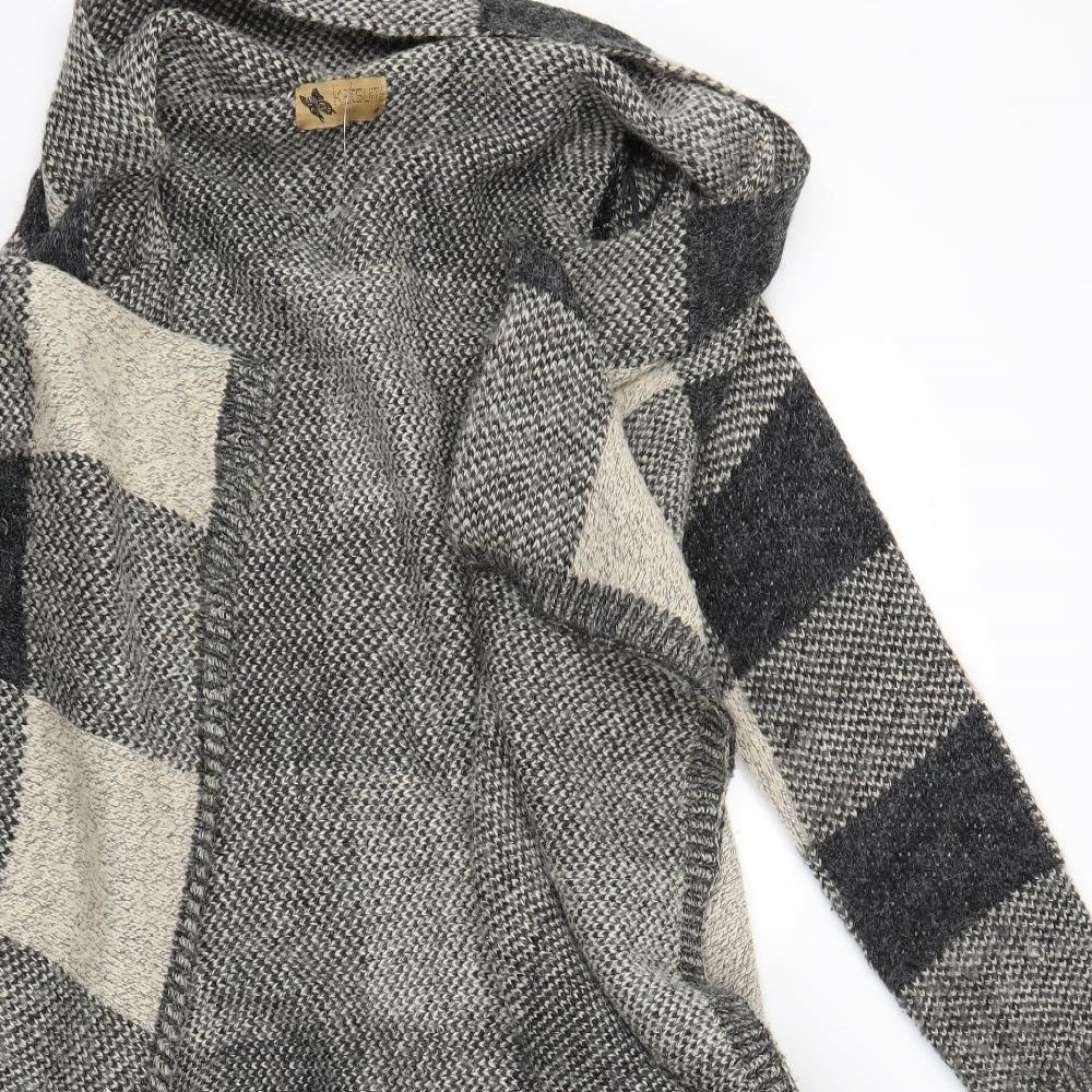 Katsumi Womens Beige Check Knit Cardigan Jumper Size M