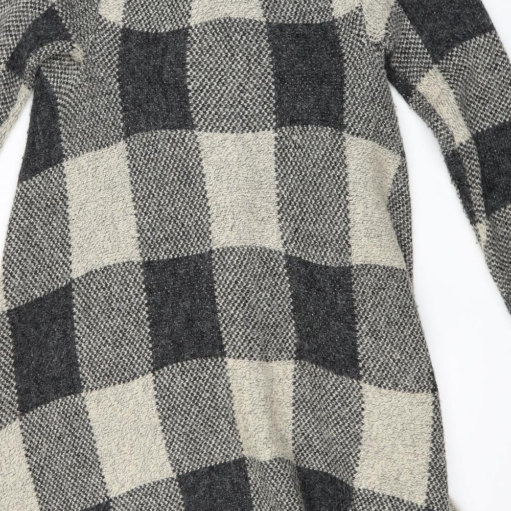 Katsumi Womens Beige Check Knit Cardigan Jumper Size M