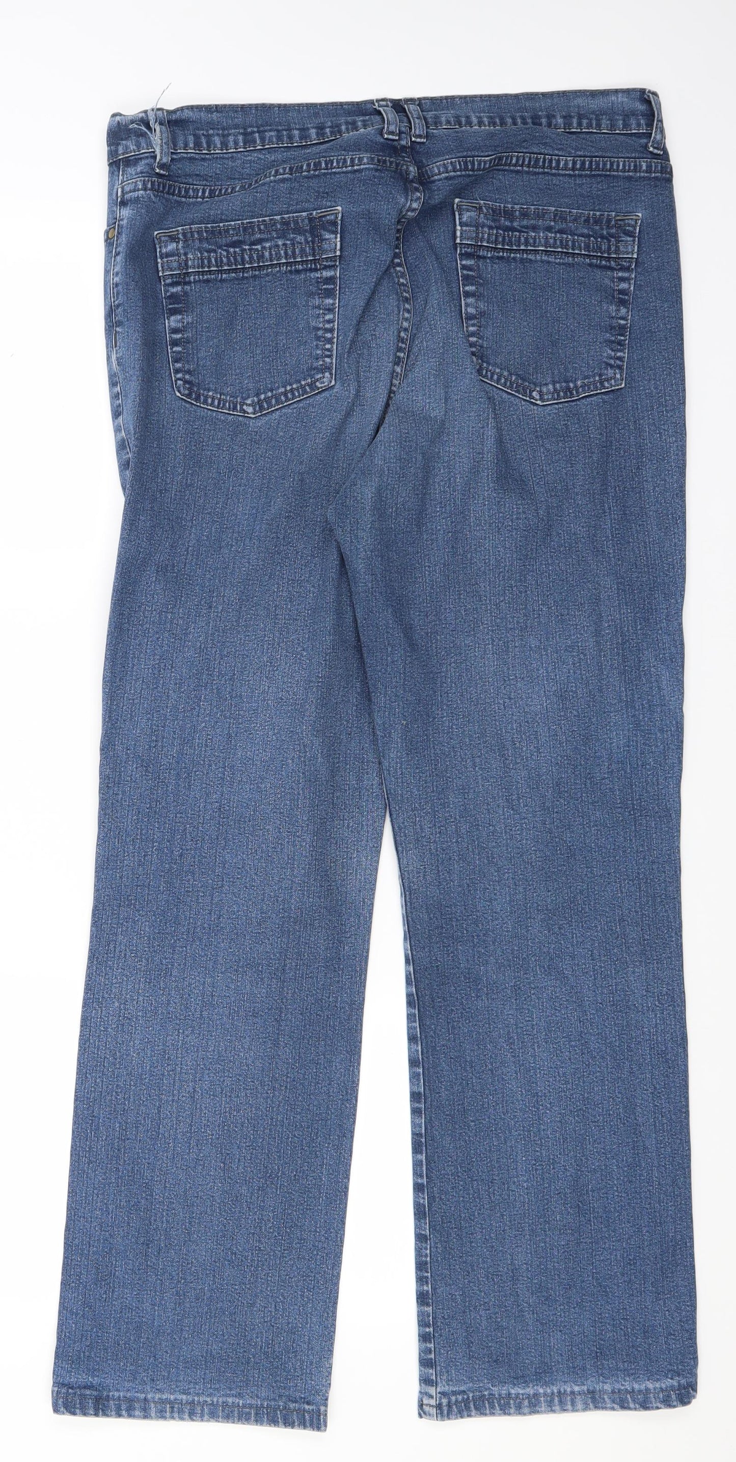 Marks and Spencer Womens Beige  Denim Straight Jeans Size 16 L28 in