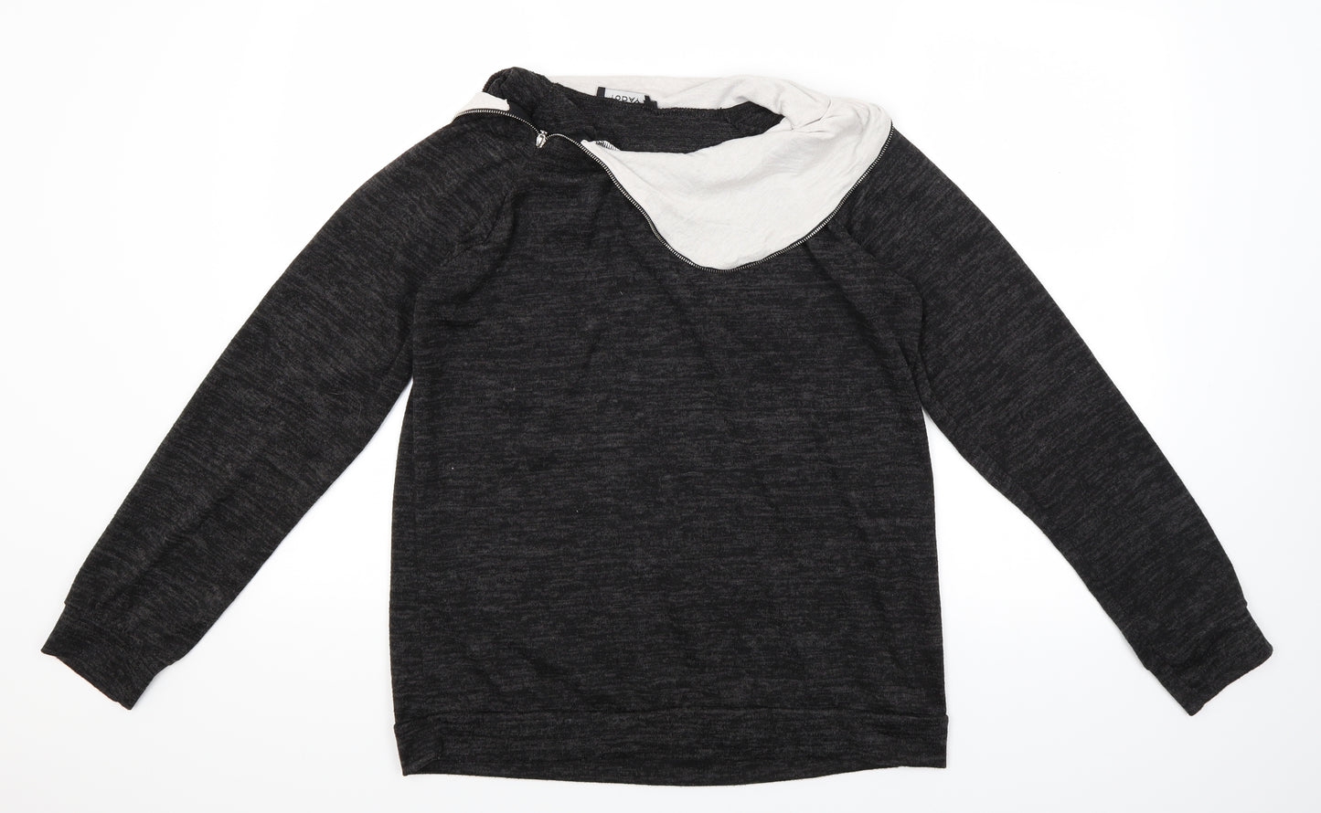 Today Womens Grey  Knit Pullover Jumper Size L  - zip up neck hole