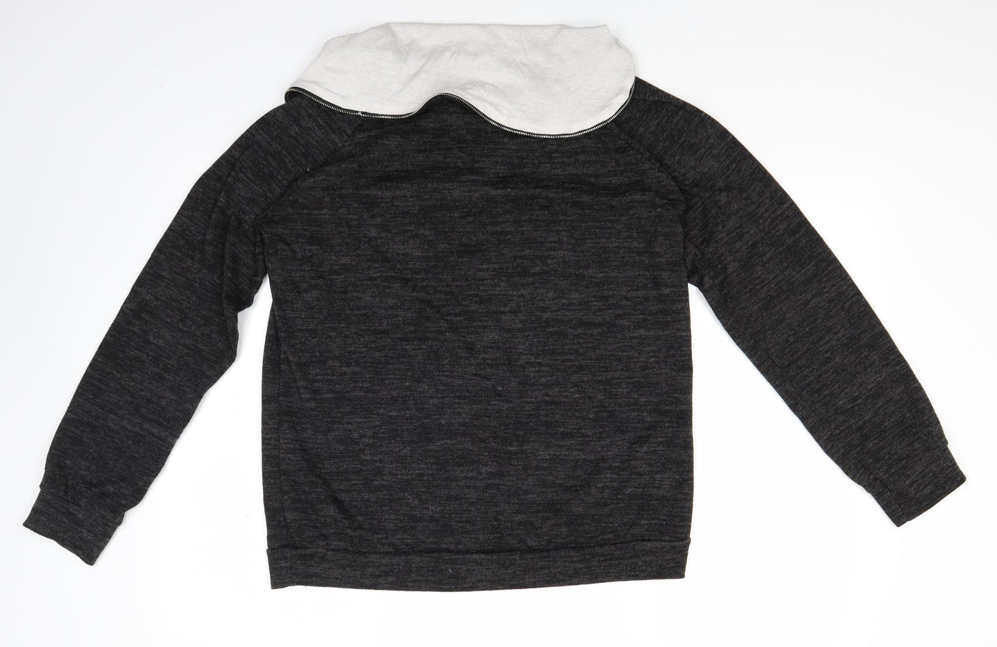 Today Womens Grey  Knit Pullover Jumper Size L  - zip up neck hole