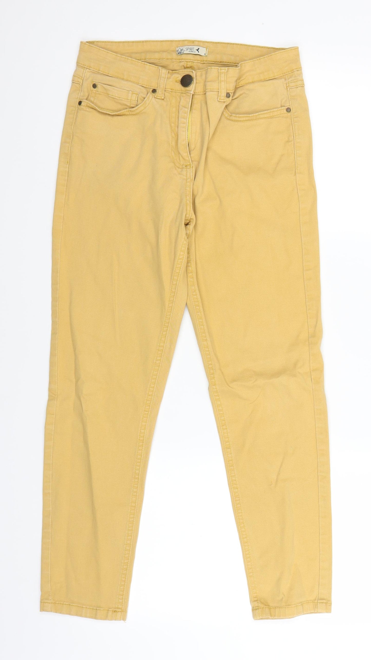 Marks and Spencer Womens Yellow  Denim Straight Jeans Size 8 L24 in