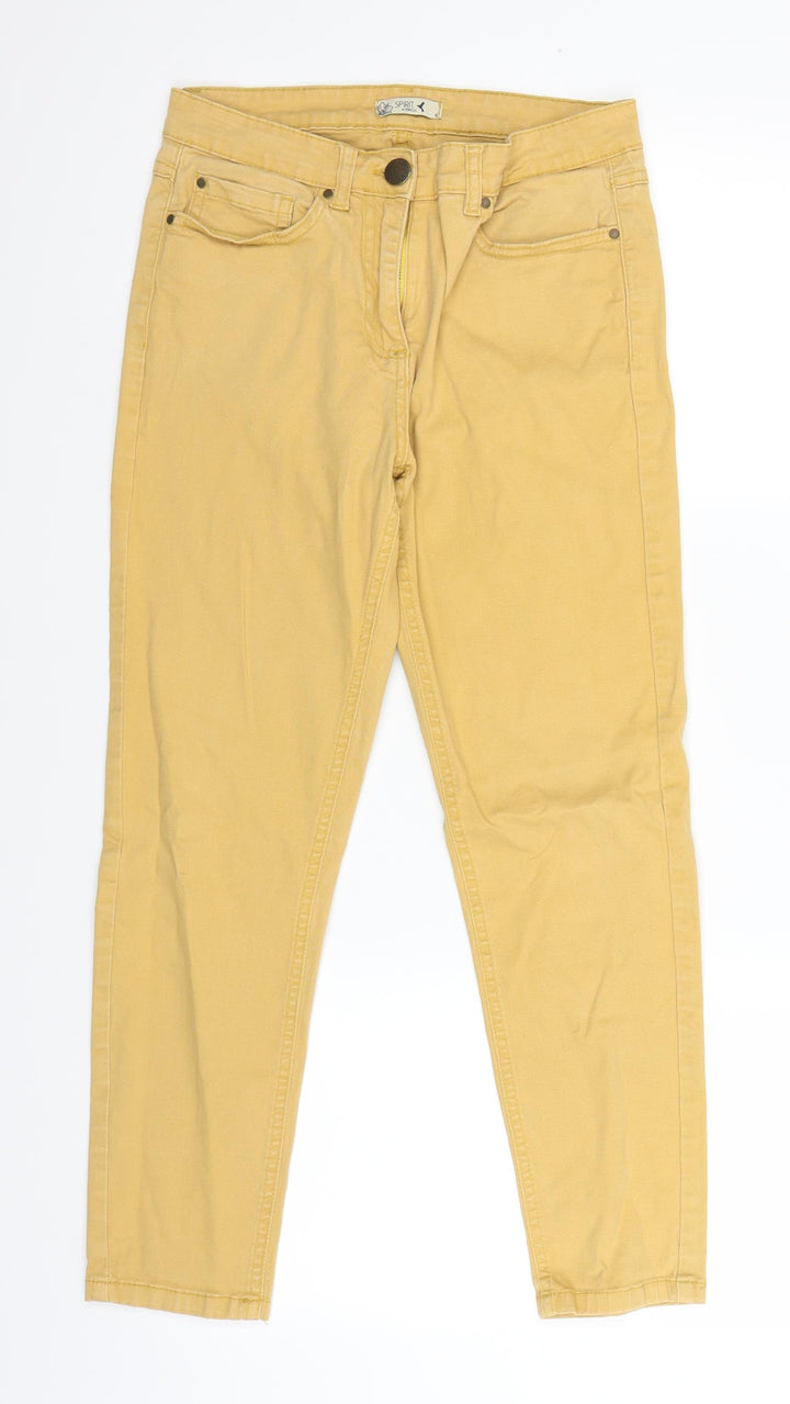 Marks and Spencer Womens Yellow  Denim Straight Jeans Size 8 L24 in