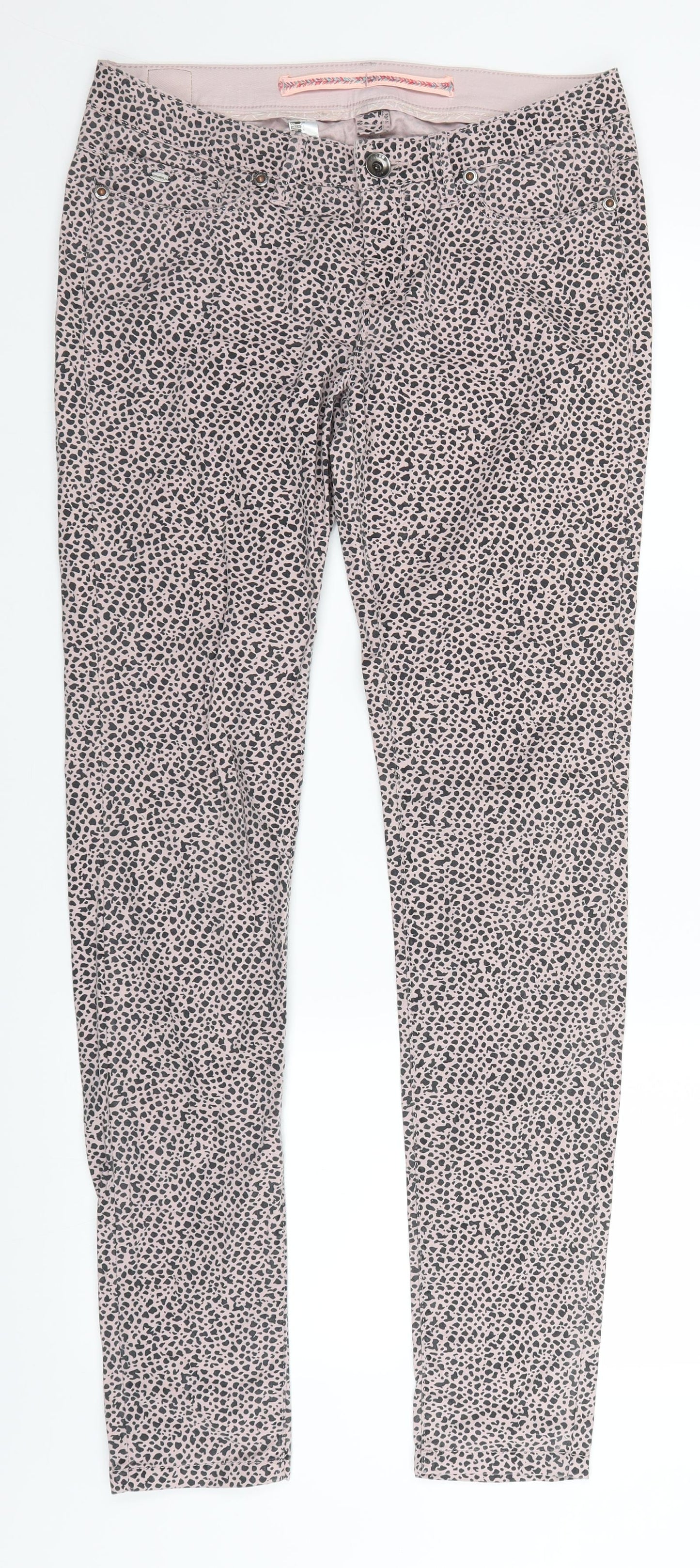 O'Neill Womens Pink Animal Print Denim Straight Jeans Size 10 L31 in