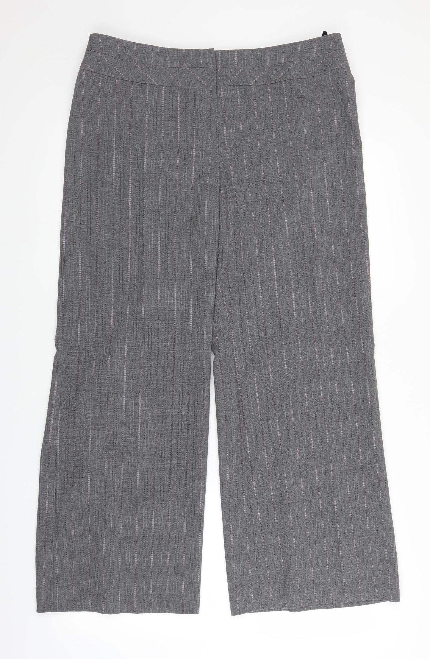 Marks and Spencer Womens Grey   Trouser Suit Suit Trousers Size 14 L27 in - short