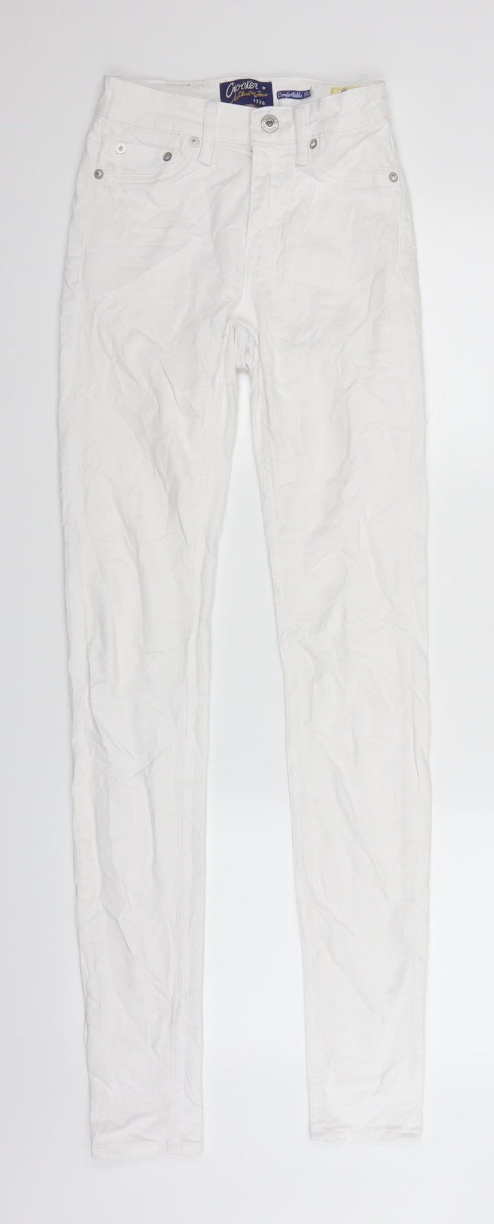 Crocker Womens White  Denim Skinny Jeans Size 24 in L32 in