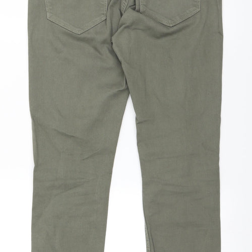 H&M Womens Green  Denim Straight Jeans Size 10 L27 in