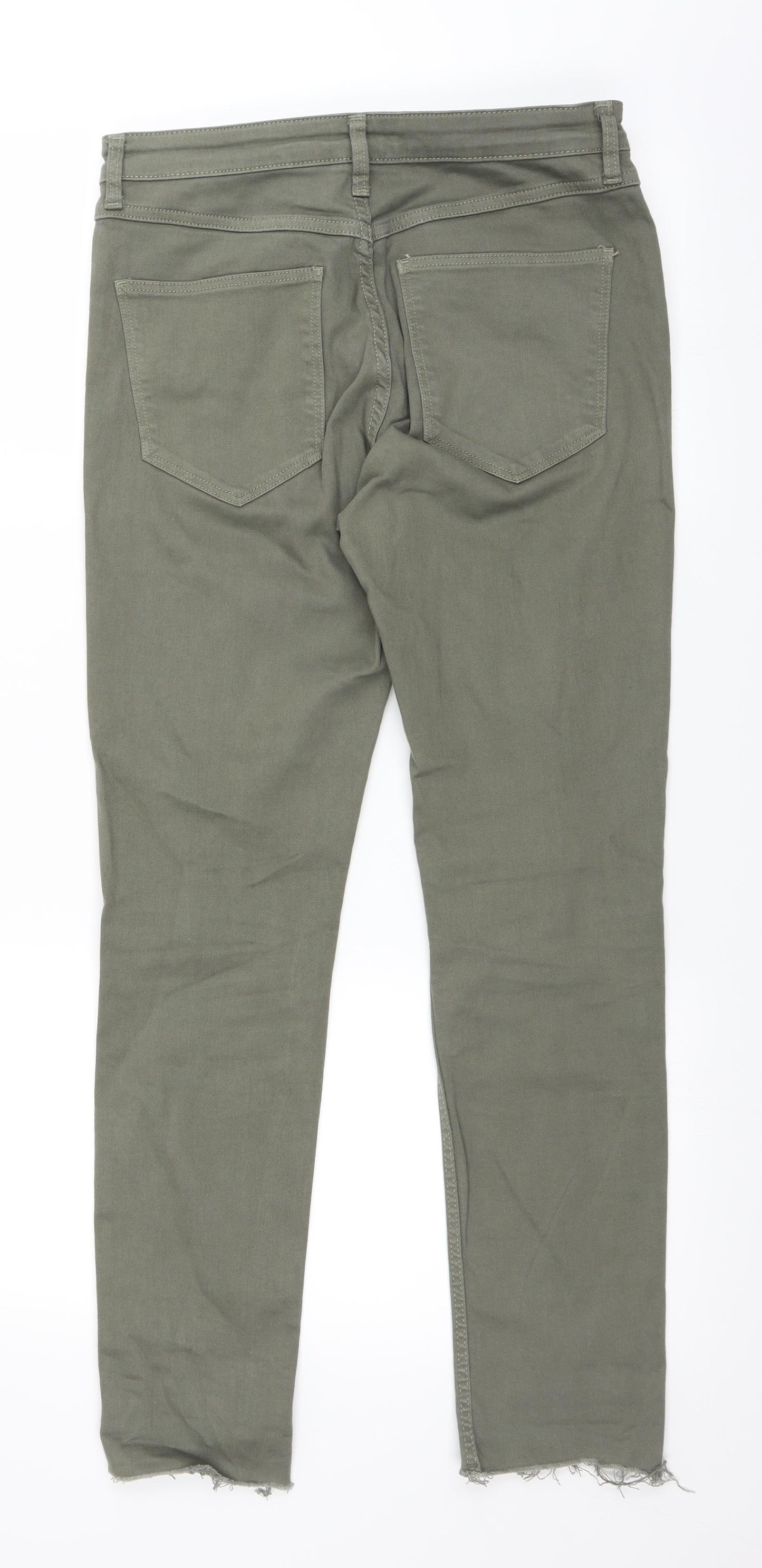 H&M Womens Green  Denim Straight Jeans Size 10 L27 in