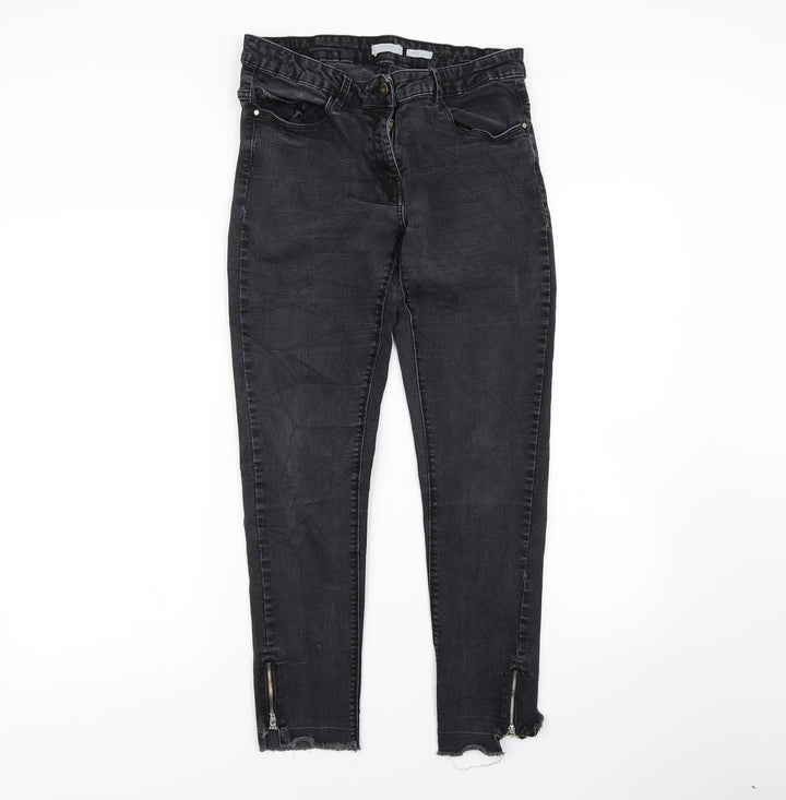 Preworn Womens Black Denim Straight Jeans Size 28 in L28 in