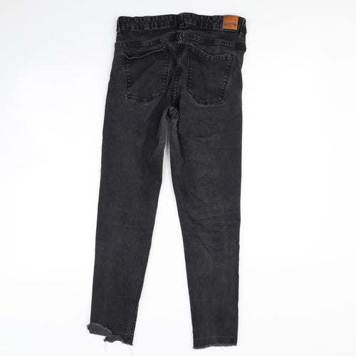Preworn Womens Black  Denim Straight Jeans Size 28 in L28 in