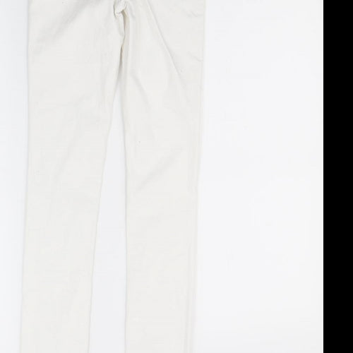 Denim & Co. Womens White   Skinny Jeans Size 8 L28 in