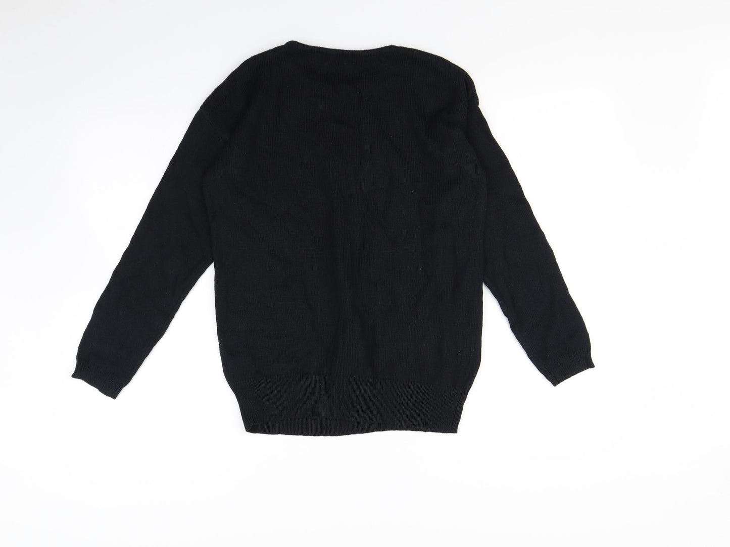 TU Womens Black   Pullover Jumper Size 10  - Christmas jumper