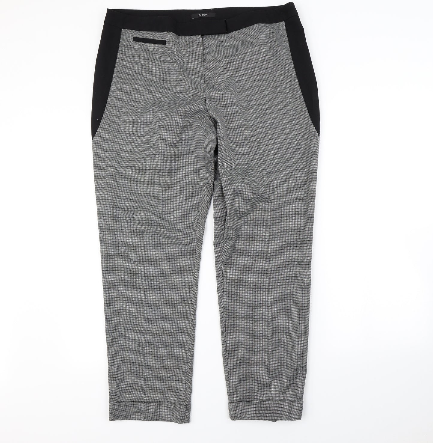 George Womens Grey   Dress Pants Trousers Size 14 L28 in