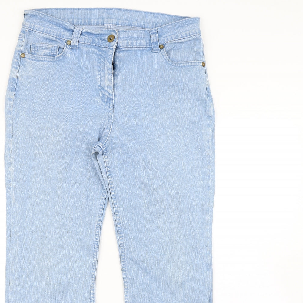 M&S Womens Blue   Flared Jeans Size 12 L28 in