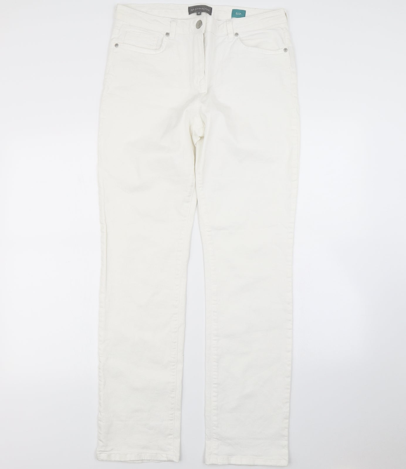 Rocha John Rocha Womens White   Straight Jeans Size 14 L29 in