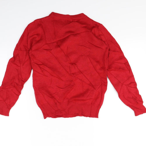 L&D Girls Red   Pullover Jumper Size 8 Years  - Christmas jumper