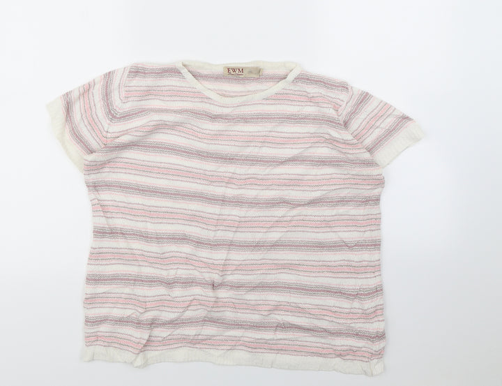 EWM Womens Multicoloured Striped Pullover Jumper Size 14