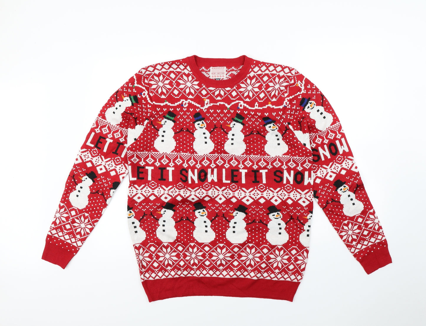 Preworn Mens Red   Pullover Jumper Size M  - chrstmas jumper