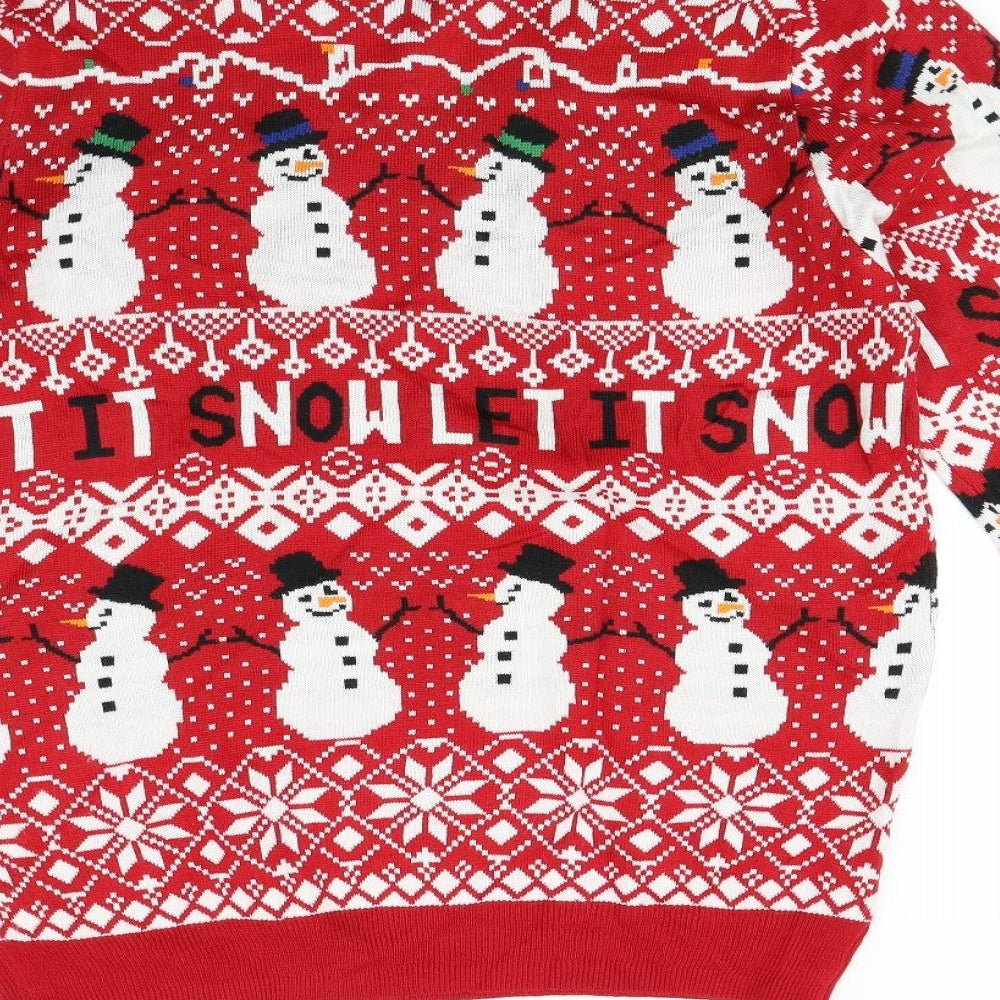 Preworn Mens Red   Pullover Jumper Size M  - chrstmas jumper