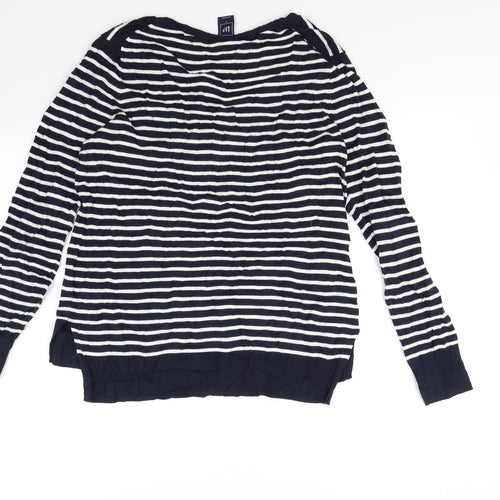 Gap Womens Blue Striped  Pullover Jumper Size M