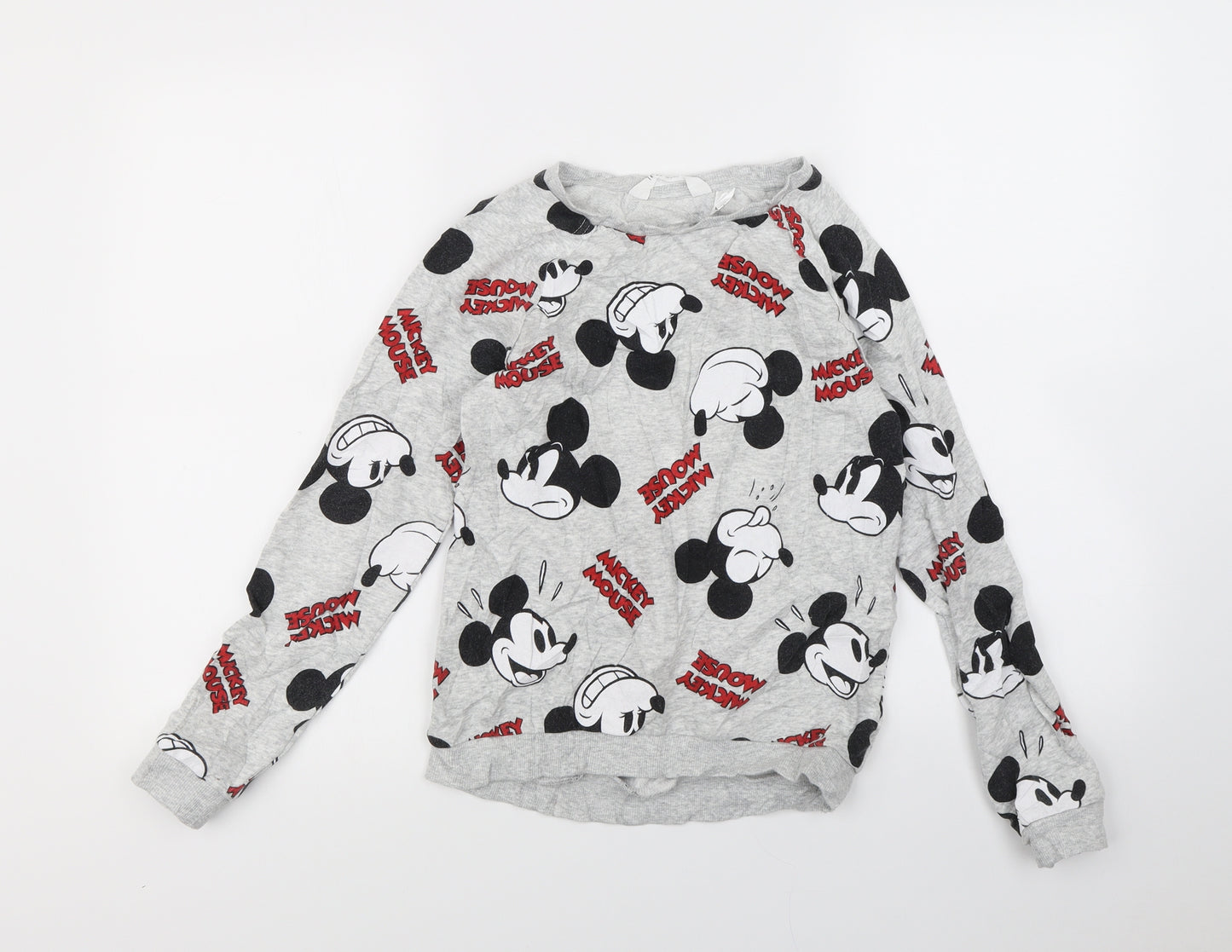 H&M Girls Grey Spotted  Pullover Jumper Size 10-11 Years