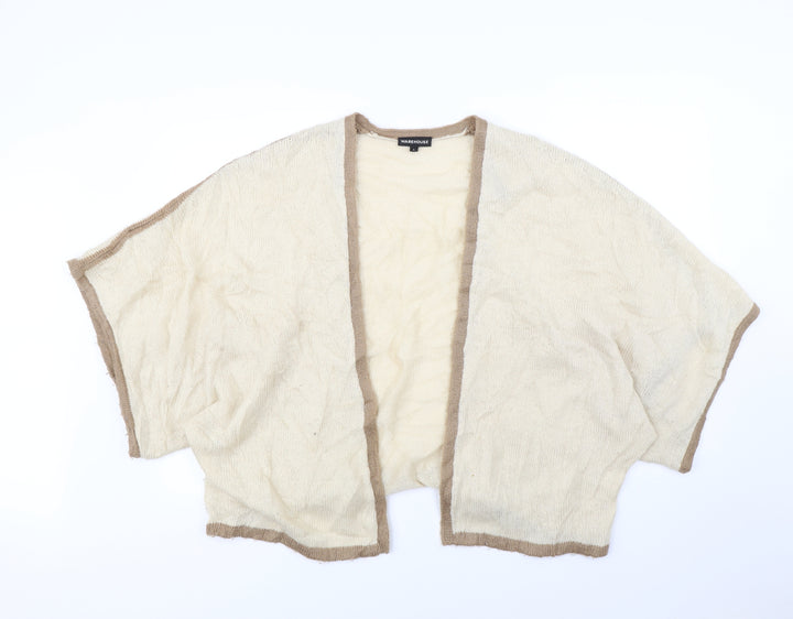 Warehouse Womens Beige Cardigan Jumper Size L
