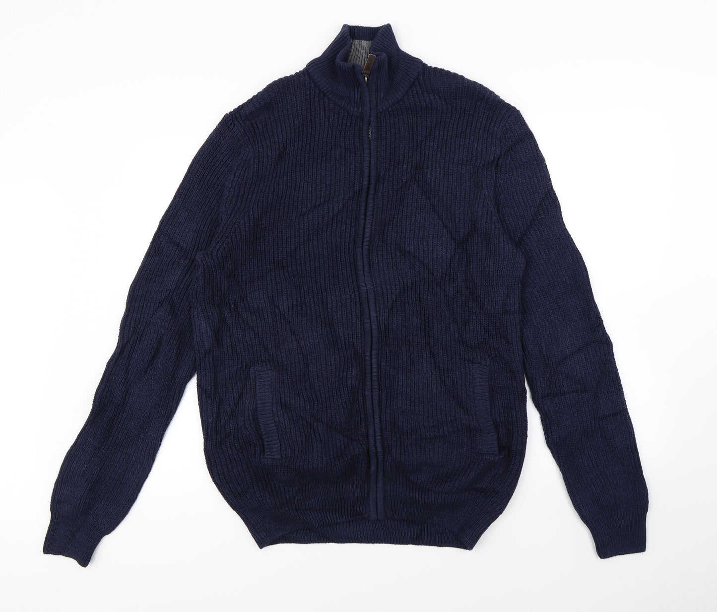 Maine Mens Blue   Full Zip Jumper Size M
