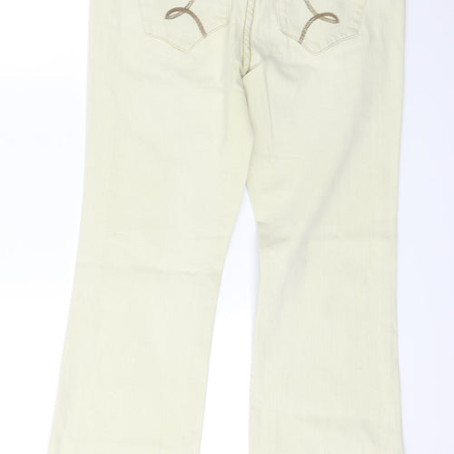 Next  Womens Beige  Denim Straight Jeans Size 12 L30 in - Detail on Pockets