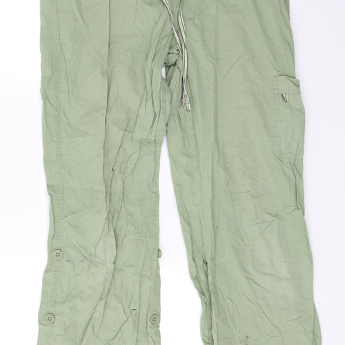 Marks and Spencer Womens Green   Cargo Trousers Size 12 L26 in