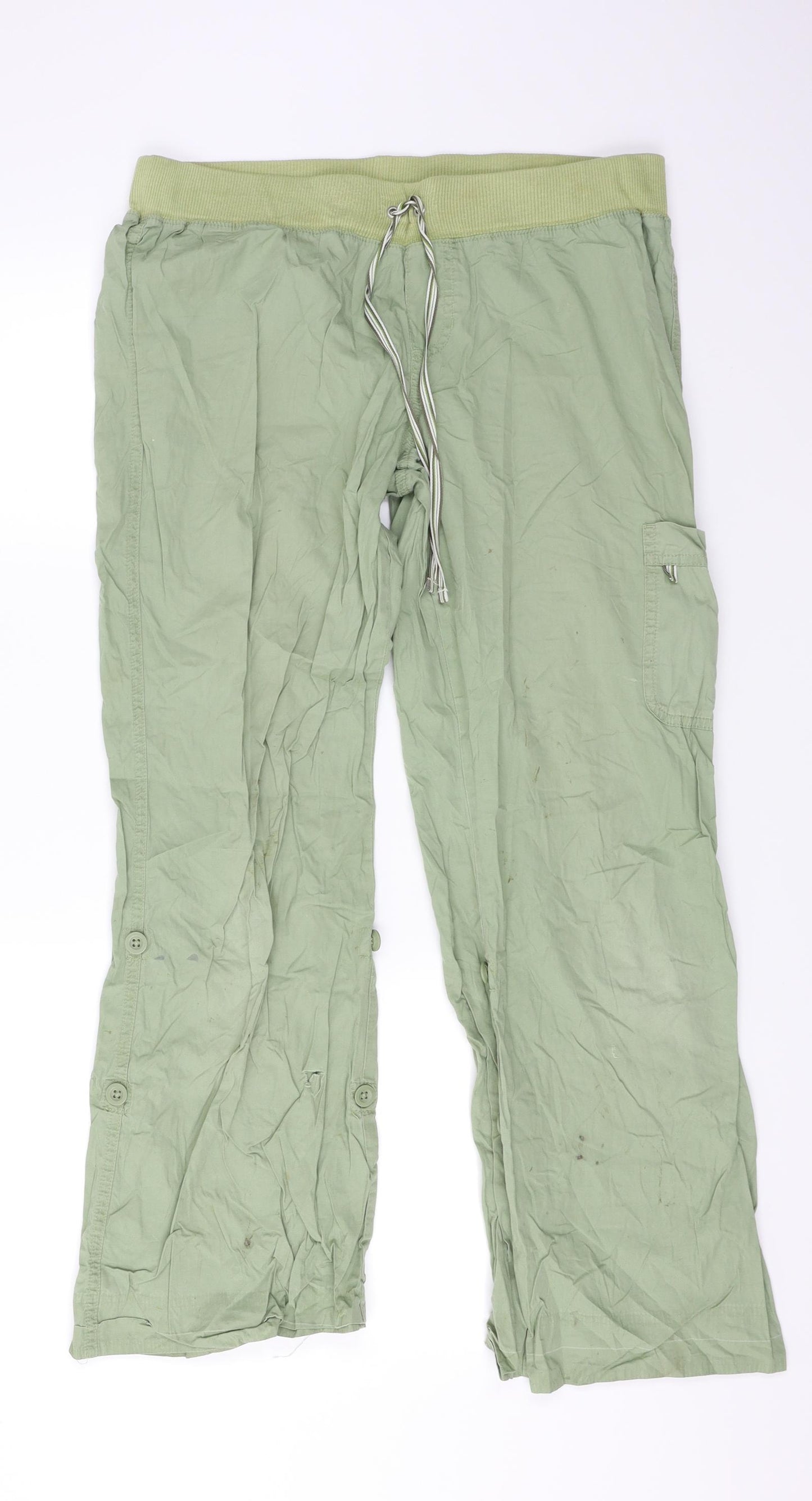 Marks and Spencer Womens Green   Cargo Trousers Size 12 L26 in