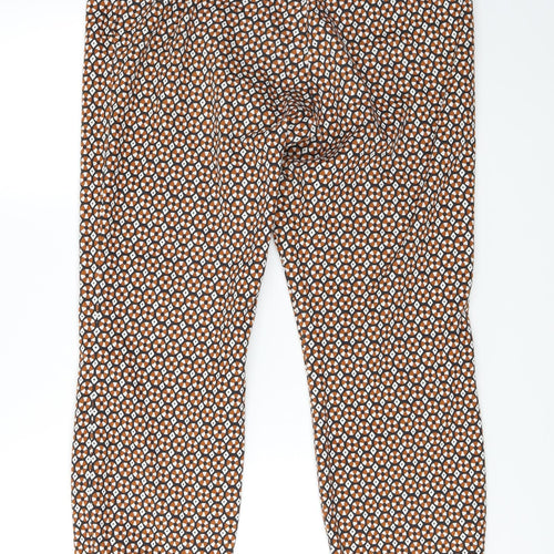 H&M Womens Red Geometric  Trousers  Size 12 L27 in