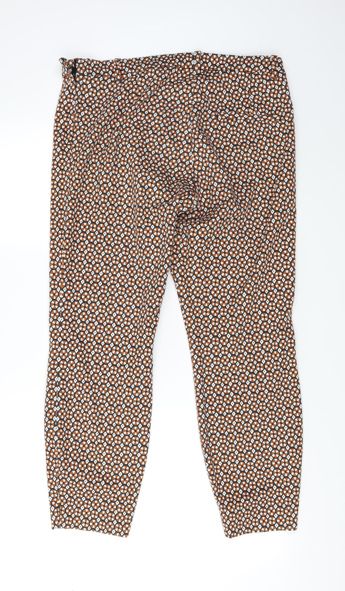 H&M Womens Red Geometric  Trousers  Size 12 L27 in