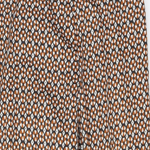 H&M Womens Red Geometric  Trousers  Size 12 L27 in