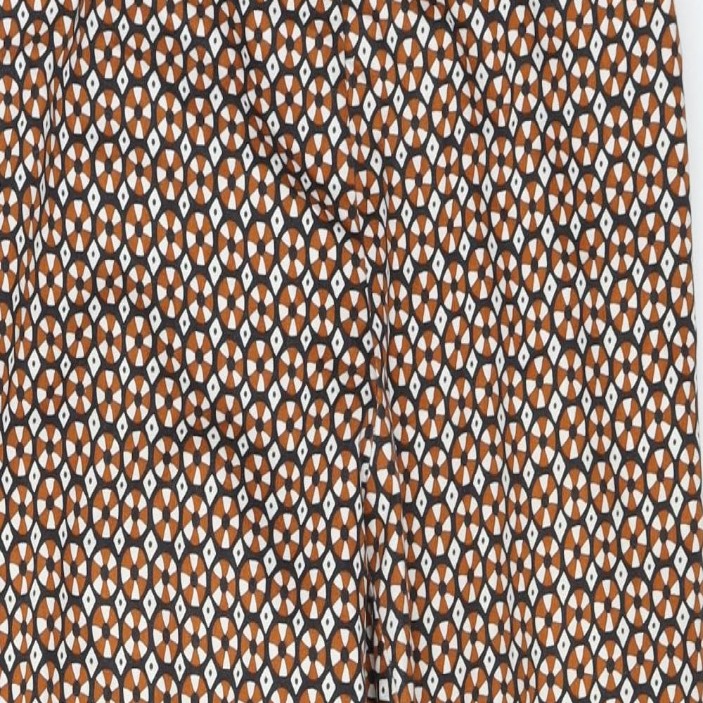 H&M Womens Red Geometric  Trousers  Size 12 L27 in
