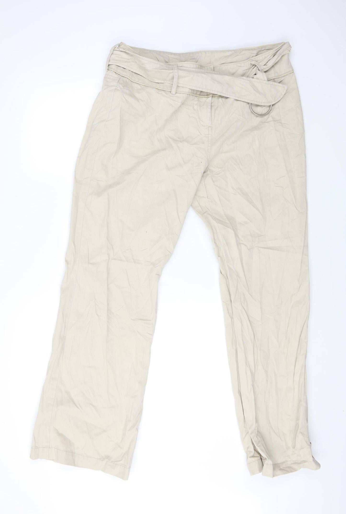 Wallis Womens Beige   Cargo Trousers Size 16 L30 in