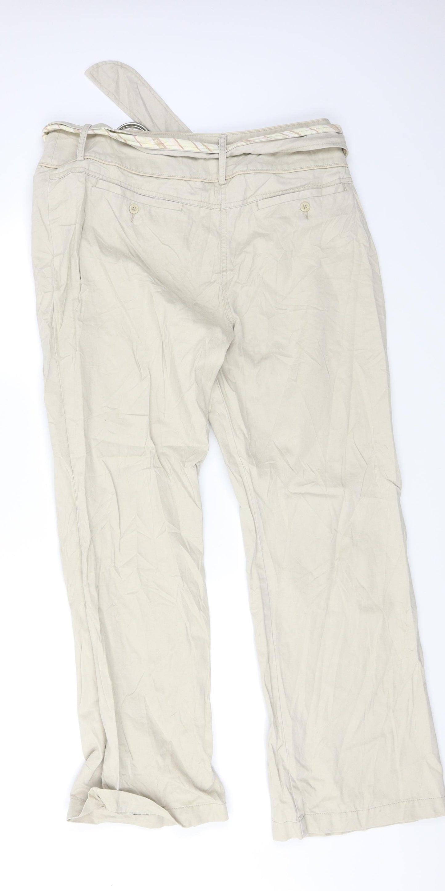 Wallis Womens Beige   Cargo Trousers Size 16 L30 in