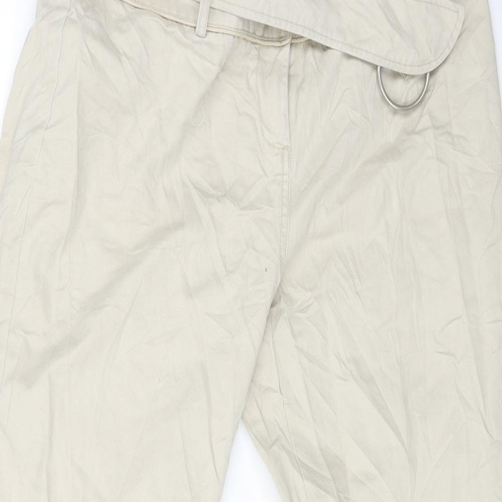 Wallis Womens Beige   Cargo Trousers Size 16 L30 in