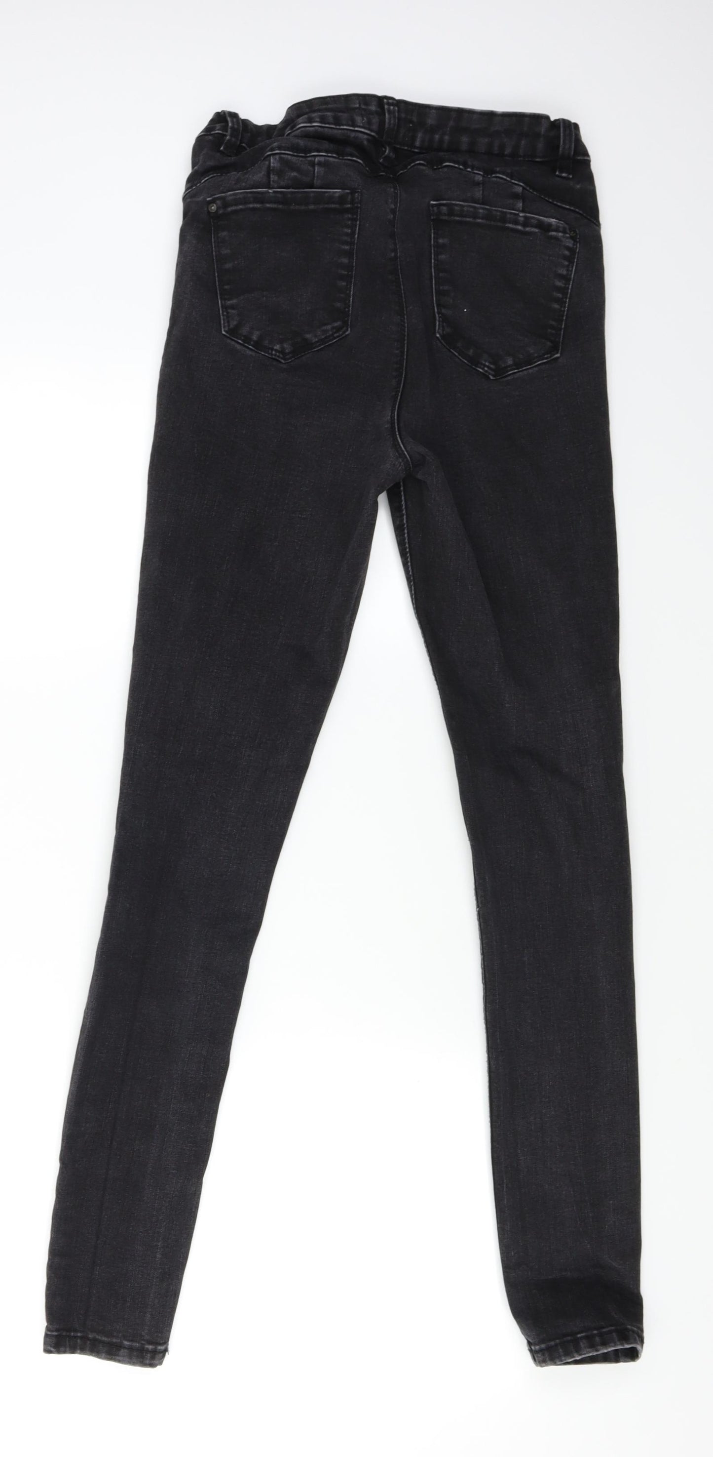 Denim &Co. Womens Black  Denim Skinny Jeans Size 14 L32 in